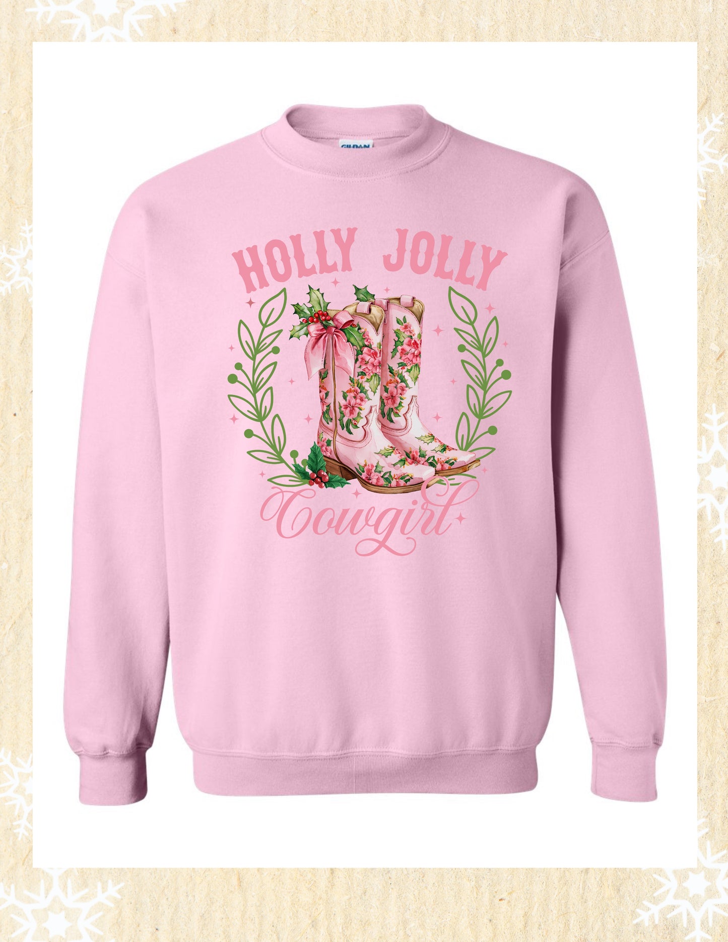 Holly Jolly Cowgirl Christmas Crewneck