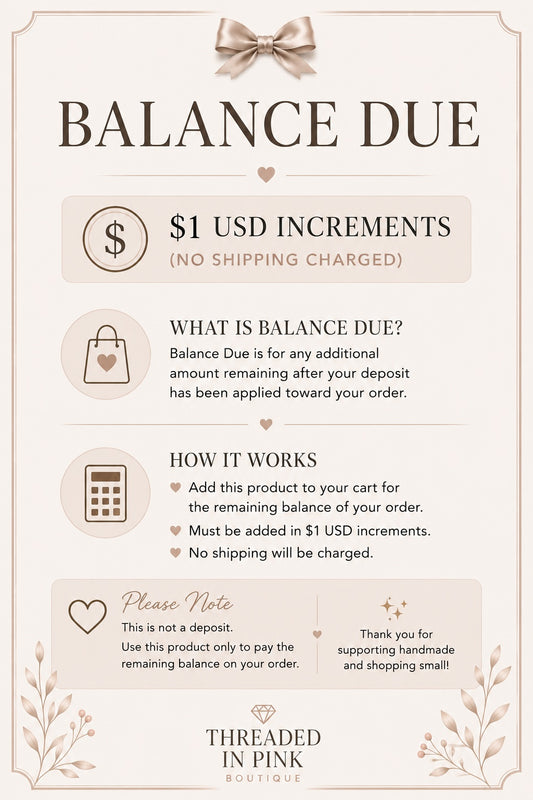 Balance Due - TikTok Live Orders (no shipping charged)