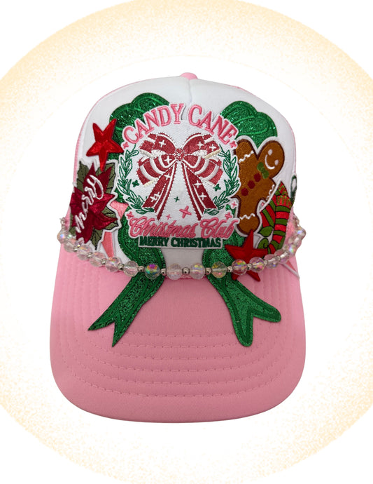 Peppermint Candy Cane Trucker Hat