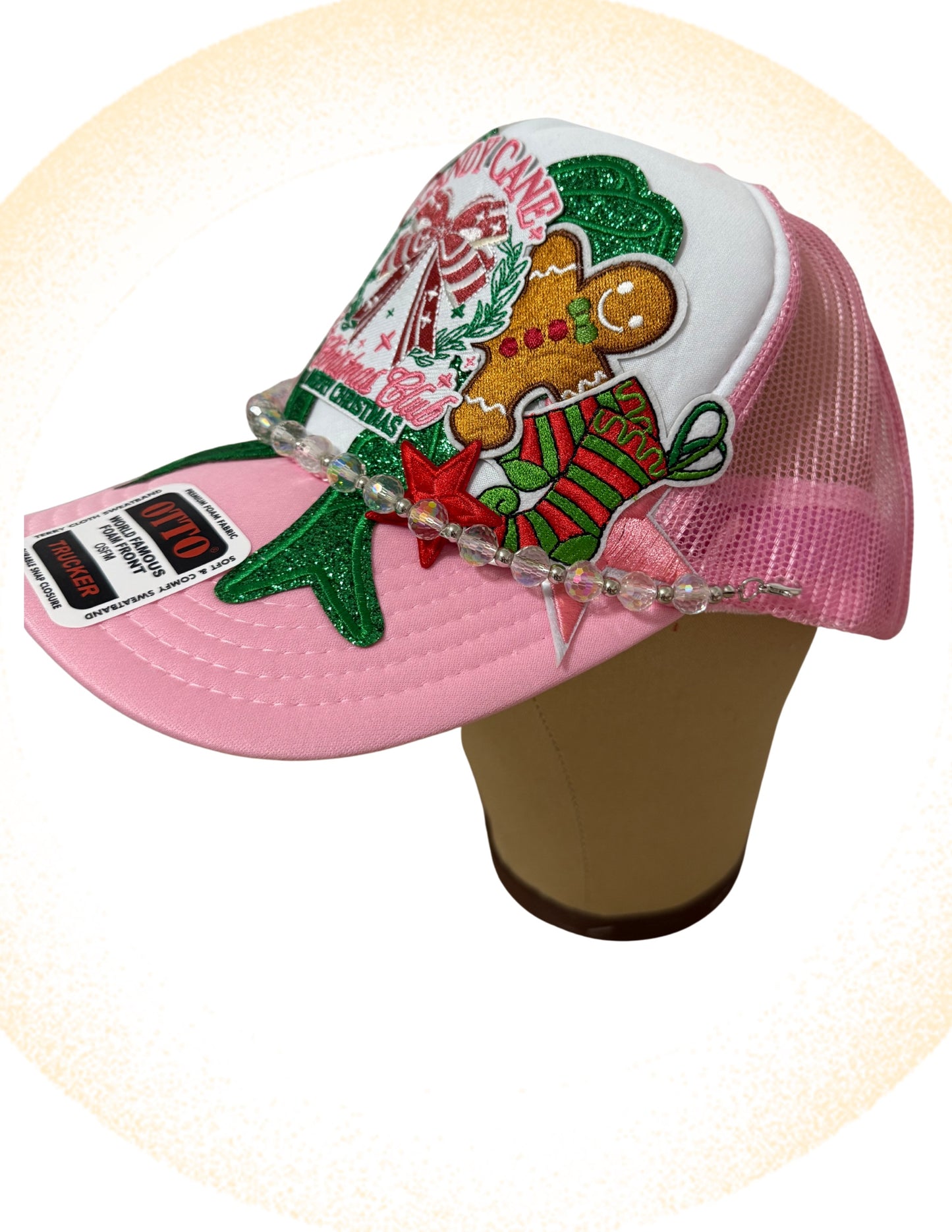 Peppermint Candy Cane Trucker Hat