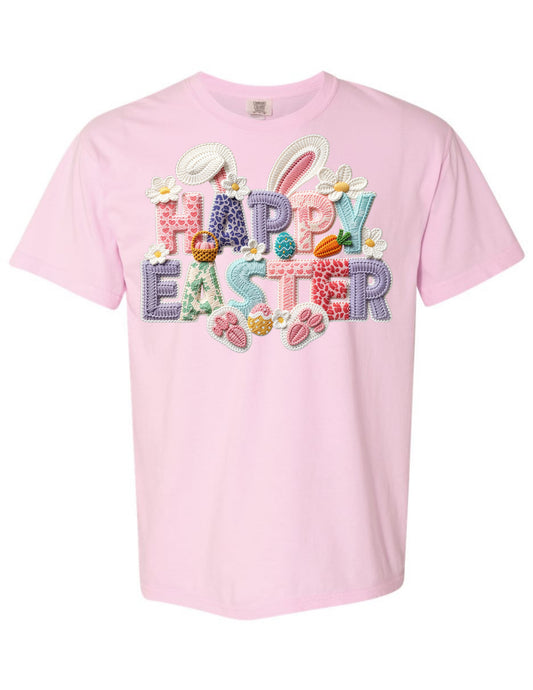 Happy Easter Yarn Script Tee