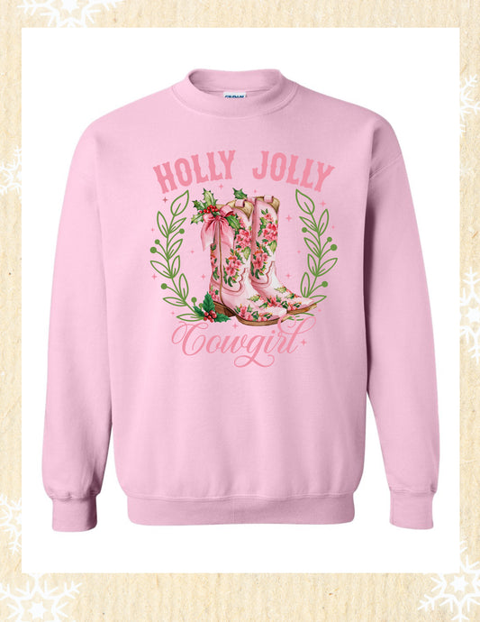 Holly Jolly Cowgirl Christmas Crewneck
