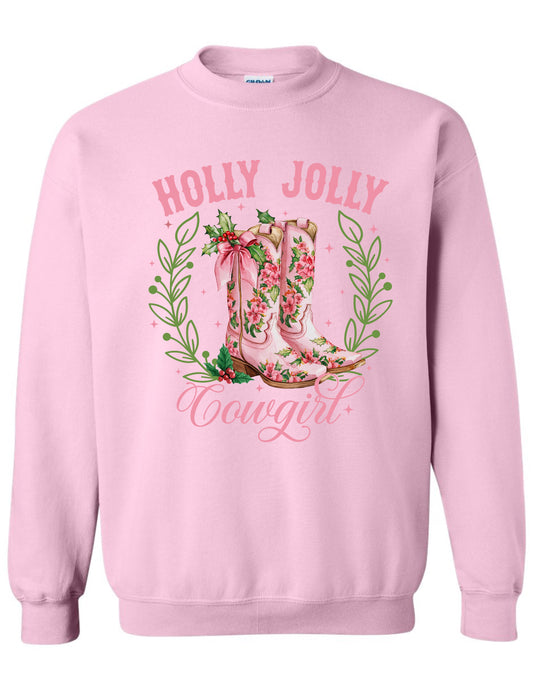 Holly Jolly Cowgirl Christmas Crewneck