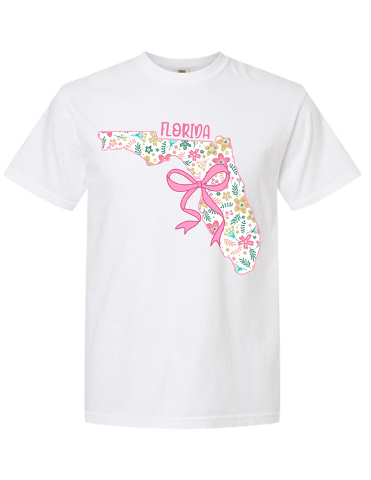 Pretty in Pink Florida Map Tee