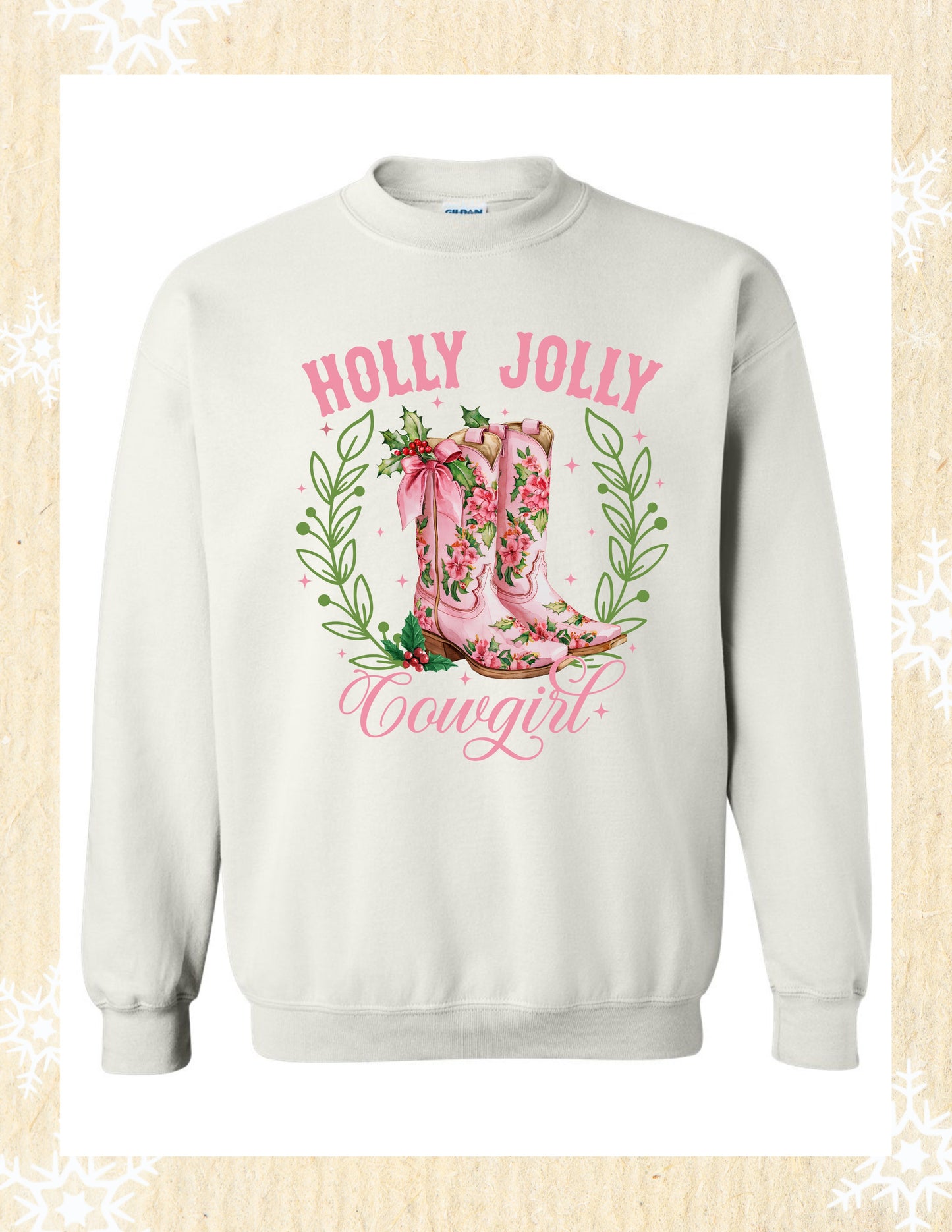 Holly Jolly Cowgirl Christmas Crewneck
